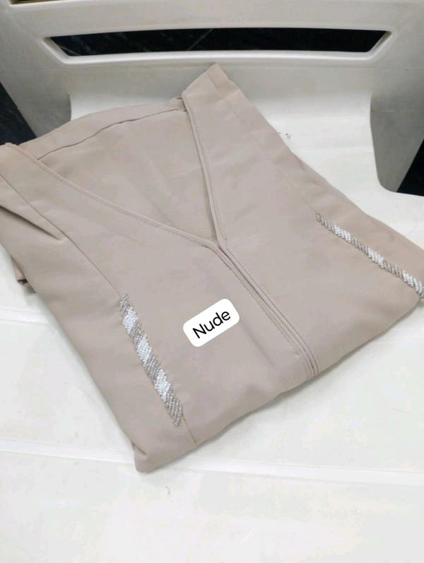Al Abeera Abaya Handwork Printed Abaya Korean Prada Fabric (Imported)  - Nude, 56