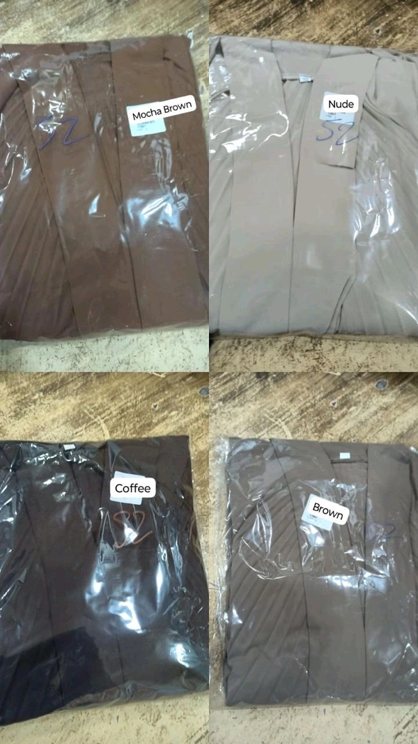 Al Kareem Pleated Abaya Imported Dubai Abaya Korean Prada Fabric (Imported) - Coffee, 56