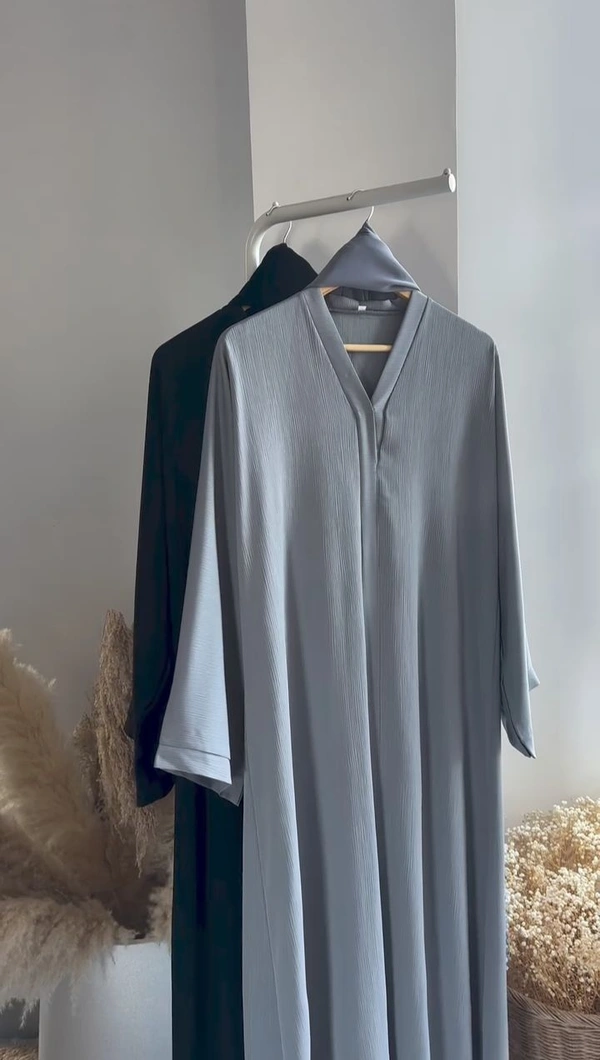 Al Sadia Abaya Plain Abaya Zoom Fabric Abaya (Imported) - Grey, 58