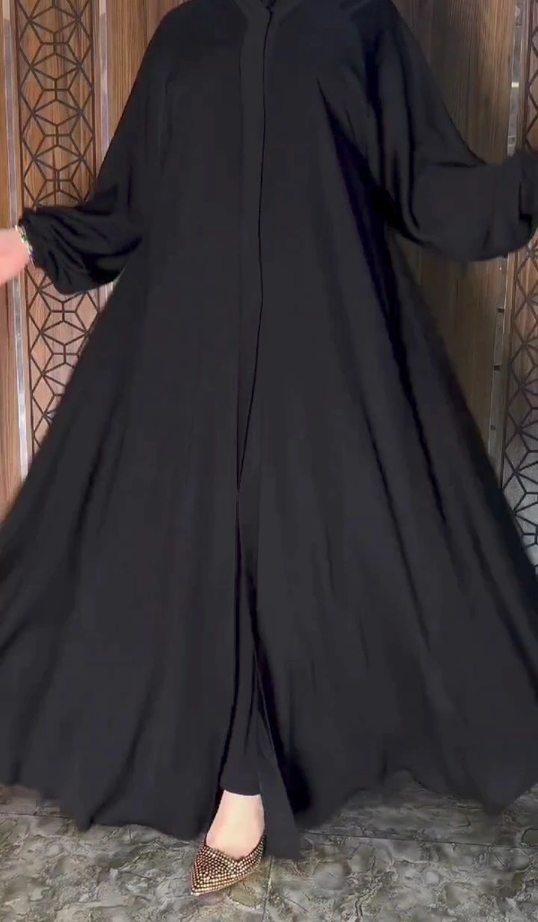 Limra Abaya Korean Nida Fabric Abaya Front Open Abaya (Imported) - 58