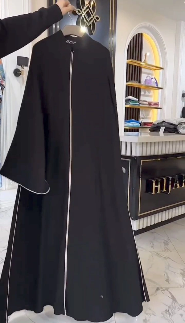 Hijabi Abaya Korean Nida Fabric Zipper Abaya (Imported) (UAE) - 54