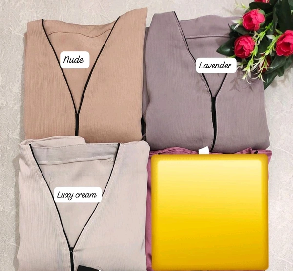 Aaliyah Abaya Plain Pipen Abaya Zoom Fabric Abaya (Imported) - Black, 54