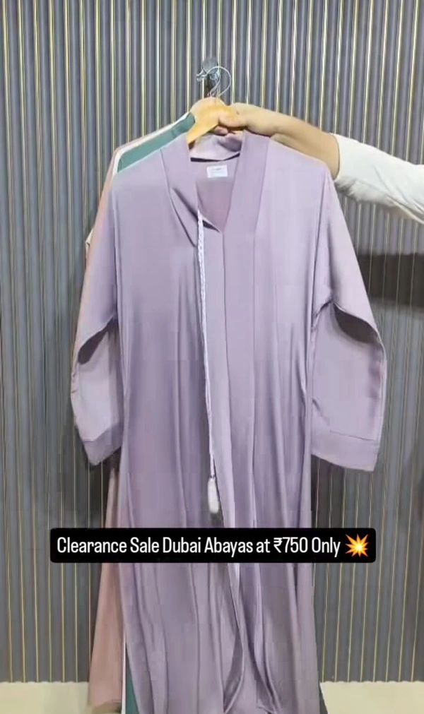 Clearance Sale Dubai Abaya Kimono Style Abaya Tiktok Fabric (Imported) - Black, 54