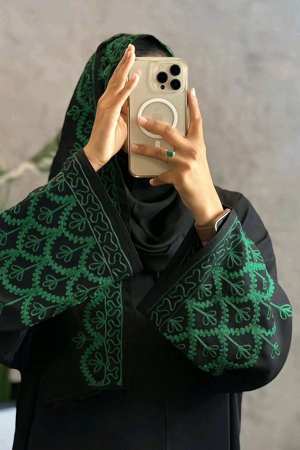 Safiya Abaya Embroidery Abaya Firdous Fabric Abaya (Design-3) - 56