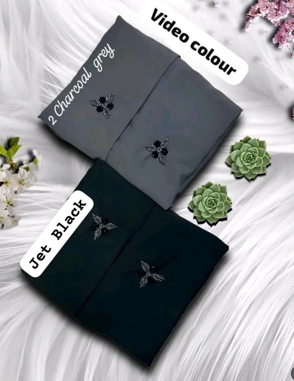 Zareen Abaya Handwork Abaya Nida Fabric Abaya (Imported) (Black) - 58