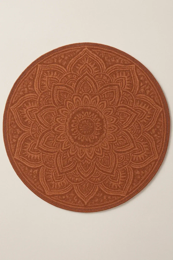 WeaveCraft Mandala Garden 8' Round Round Rug - Terracotta/Rust - 8' Round, Terracotta/Rust