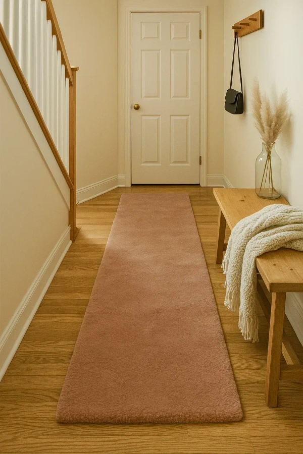 Loom & Layer Solid Plush 2.5' x 7' Runner Rug - Blush/Rose - 2.5' x 7', Blush/Rose