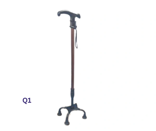 Quadripod Walking Stick | 4 Leg Metal Base | Adjustable Height | Q1 