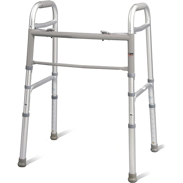 Walker Folding (Aluminum) | Light Weight | Adjustable Height | Anti Skid Rubber