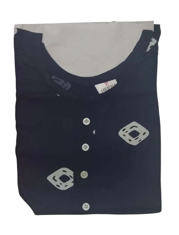 Reyon Printed Kurti For Girl's/women XL Size Available - 1, Navy Blue, XL