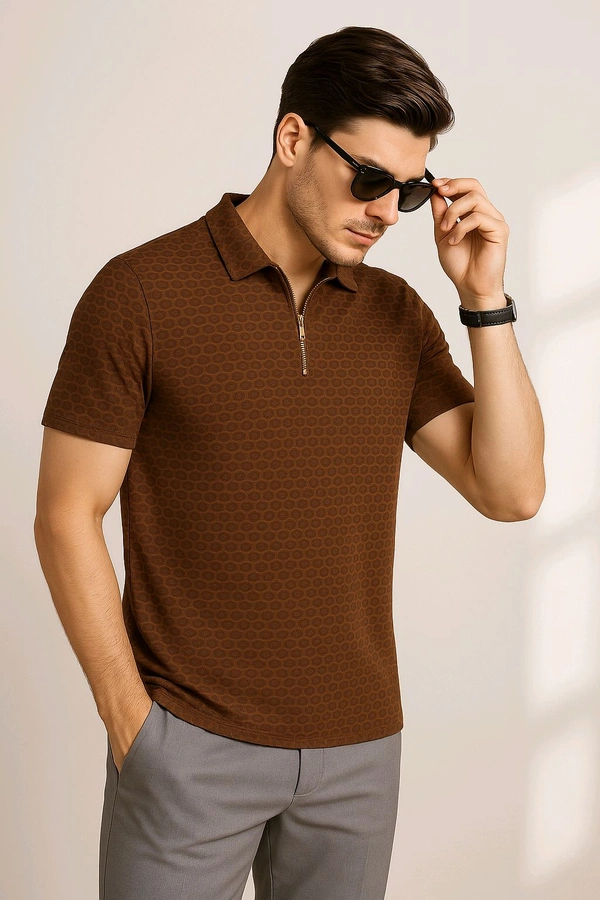 Polo Tshirt For Men - Brown, XL