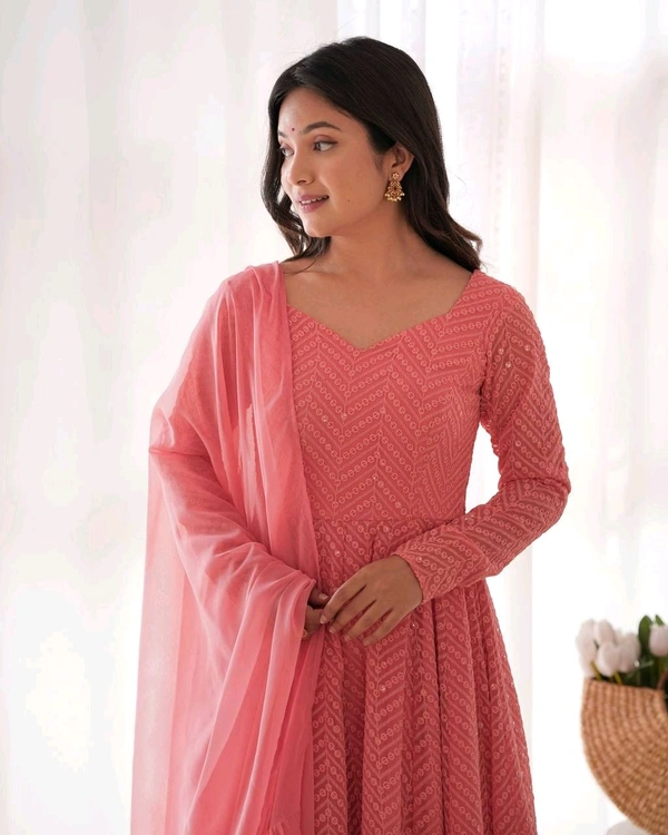 KRV DESIRE FULLY FLARE KALI PATTERN AND CANVAS PATTA WITH DUPPTA SET,PENT READY TO WEAR• NKB-55 - Peace, XXL