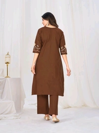 elegance with this beautifully crafted Anarkali Kurti Set, designed for festive celebrations, weddings, parties• DIVA-159 - Nutmeg Wood Finish, L