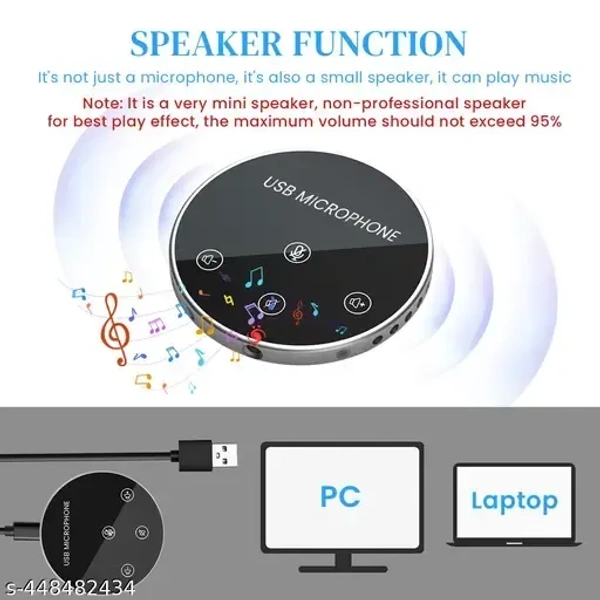 Omnidirectional Conference Speaker with Mic 360° Voice Pickup USB Speaker Microphone