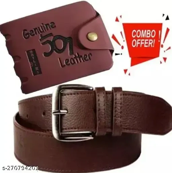 Men’s Formal & Causal Synthetic Belt & Wallet Combo Unique Design