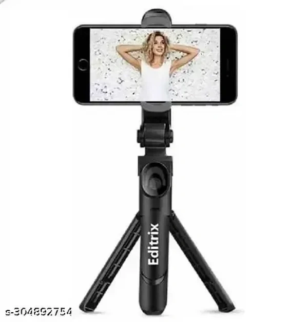 Editrix New Arrival High Quality 3in1 Selfie Stick multi-function Wireless Bluetooth XT-02 Selfie Stick with Remote Shutter 360 Rotate Extendable Handheld Foldable Mini Tripod Stand for Smartphones Professional Remote Control Selfie Stick Monopod Kit, Tripod