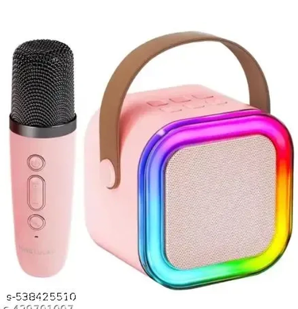 ROCKEY ENTERPRISES K12 Wireless Karaoke mic with Speaker Bluetooth: Bluetooth-Enabled Wireless Karaoke Mic Speaker with Multiple Compatibility Modes, RGB Lighting, and Party Speaker