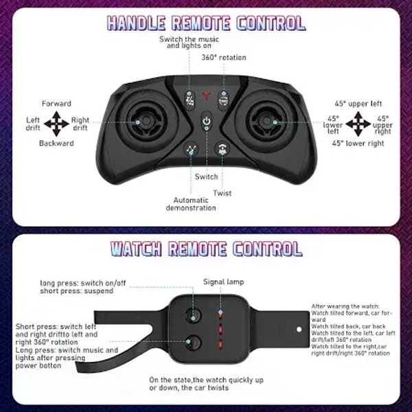 Remote Control Gesture RC Car | 4WD Stunt Car with Double-Sided Driving & 360° Spins | Best Birthday Gift for Boys 6-12