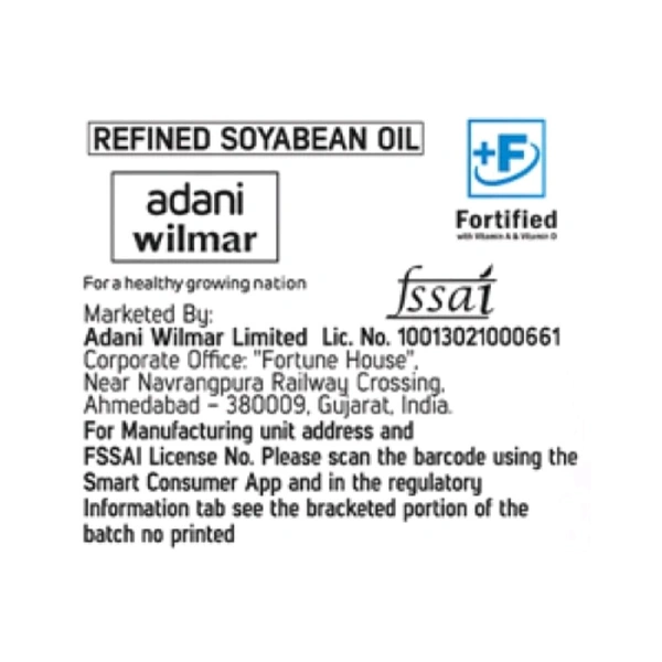 Fortune Soya Health Refined Soyabean Oil - 1Liter