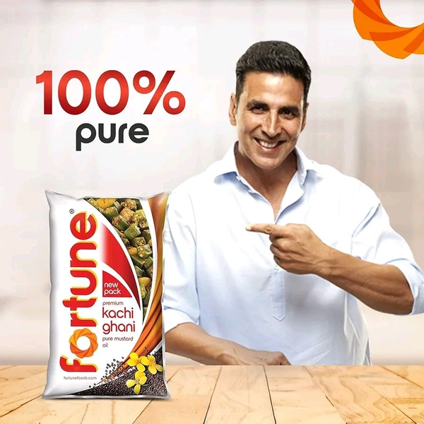 Fortune Premium Kachi Ghani Pure Mustard Oil, 1 ltr pouch - 1L