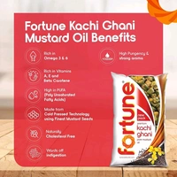 Fortune Premium Kachi Ghani Pure Mustard Oil, 1 ltr pouch - 1L