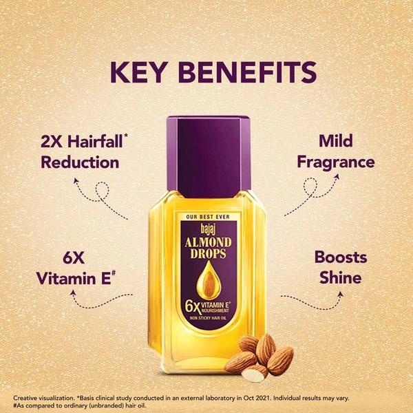  Bajaj Almond Drops Non-Sticky Hair Oil  - 90ml