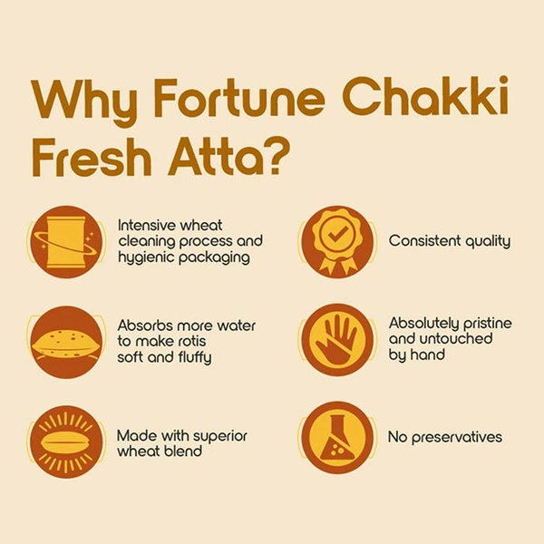 Fortune Chakki Fresh (100% Atta, 0% Maida) Atta - 5kg