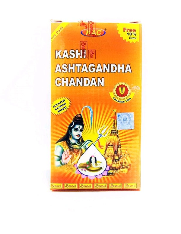 Kashi Bhawani Serving Religion Kashi Ashtagandha pure Chandan काशी अष्टगन्ध शुद्ध चदान टीका - सुंदर खुशबू के साथ मूल अष्टगंधा चंदन पाउडर, 100gm
- 60gm