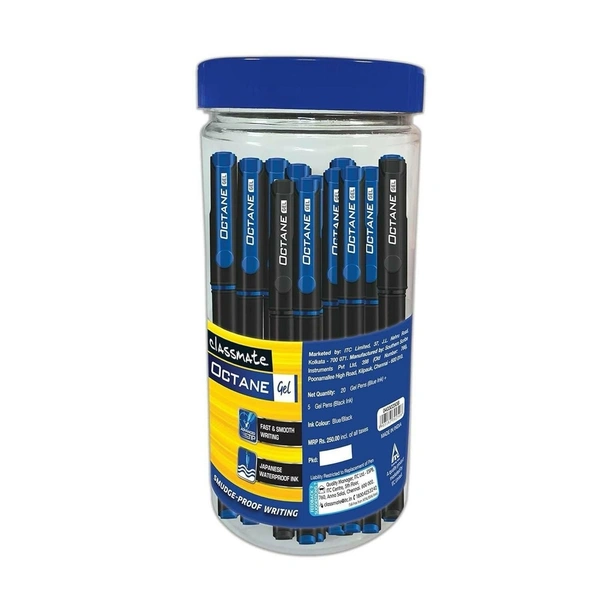 ITC Octane Gel Pen Blue & Black Assorted Jar (25pc)
