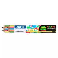 Doms Neon Eraser Tipped Pencil Set (10 Pack) Pack= 10 Pc