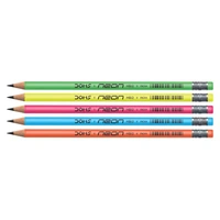 Doms Neon Eraser Tipped Pencil Set (10 Pack) Pack= 10 Pc