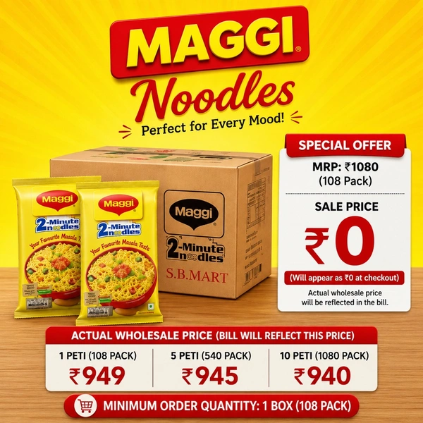Maggi Noodles MRP:10 (108 Pack) - view more