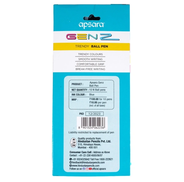 Apsara Gen Z Ball Pen MRP:10 (10N)