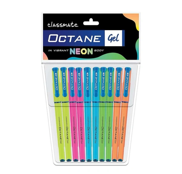 Classmate Gel Pen Blue Octane Neon, 10 N
