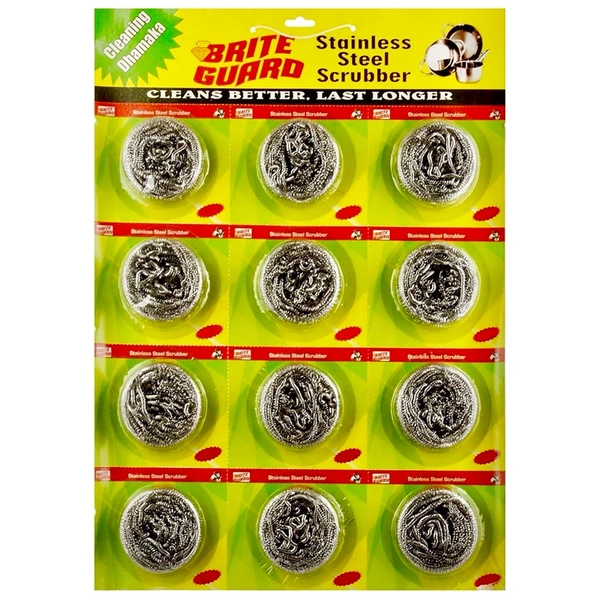 Stainless Steel Multipurpose Scrubber 10 gm (Grey, 12-Piece)