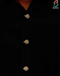 BLESSI Creative Delicate Button Cover White For Male & Female - BL-005-RH-4 - White, Rhodium Plating