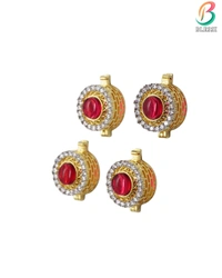 BLESSI Creative Button Cover Ruby For Male & Female - BL-006-RH-4 - Ruby, Rhodium Plating