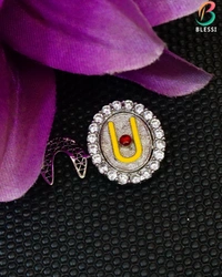 BLESSI Special button covers made for Swaminarayan devotees - suitable for both men and women.- bl-009-grh - white, rhodium Plating