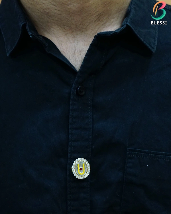 BLESSI Special button covers made for Swaminarayan devotees - suitable for both men and women.- bl-009-grh - white, rhodium Plating