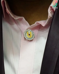 BLESSI Special button covers made for Swaminarayan devotees - suitable for both men and women.- bl-009-grh - white, rhodium Plating