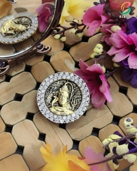 BLESSI Lord Shri Shankar Divine Brooch That Reflects Inner Faith - hb-017 - Blue, Two Tone Plating