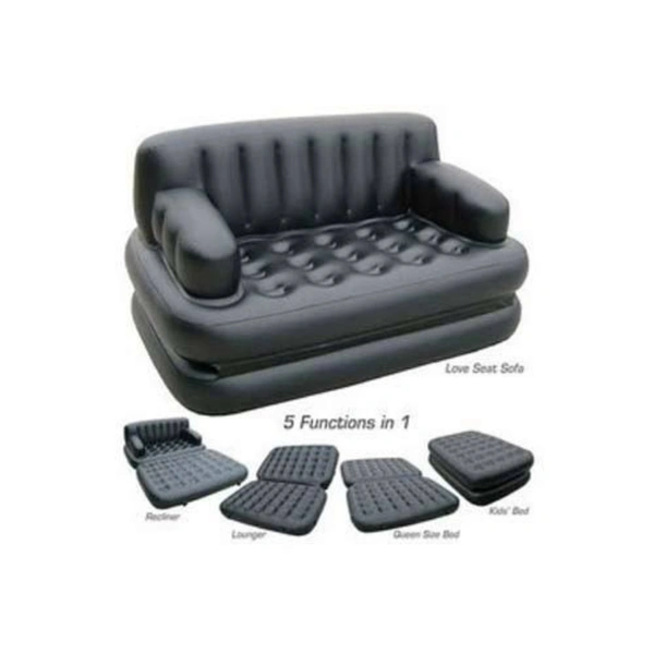 Inalsa Air Sofa Cum Bed 5 In One - black, 6:8ft
