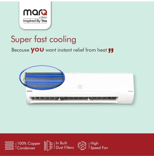 MarQ by Convertible 4-in-1 Cooling 0.8 Ton 3 Star Split Inverter AC White 083SIAA22W - Free