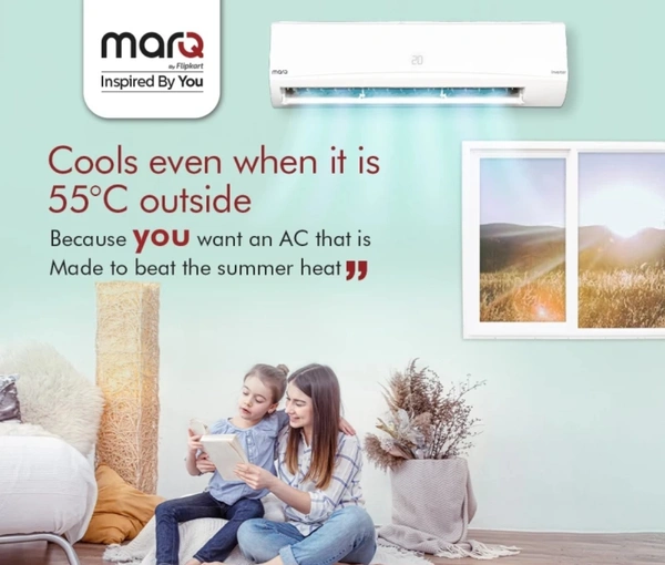 MarQ by Convertible 4-in-1 Cooling 0.8 Ton 3 Star Split Inverter AC White 083SIAA22W - Free