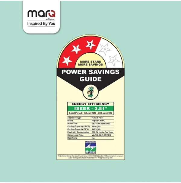MarQ by Convertible 4-in-1 Cooling 0.8 Ton 3 Star Split Inverter AC White 083SIAA22W - Free