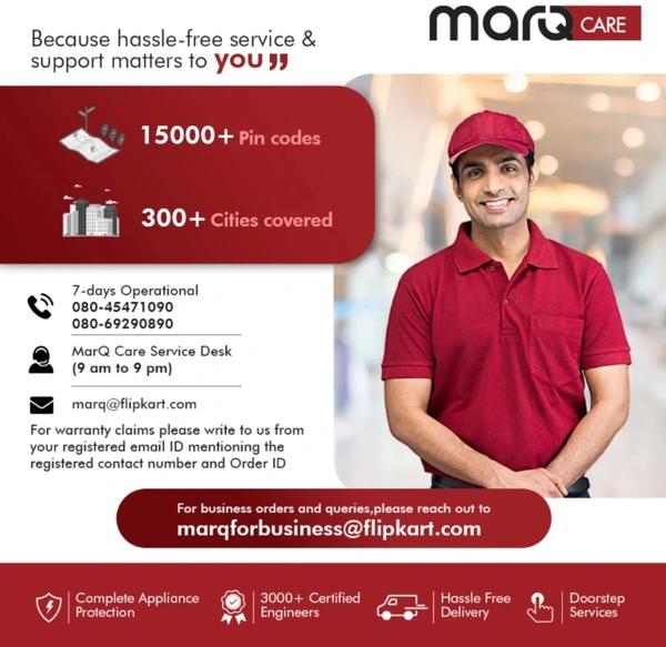 MarQ by Convertible 4-in-1 Cooling 0.8 Ton 3 Star Split Inverter AC White 083SIAA22W - Free