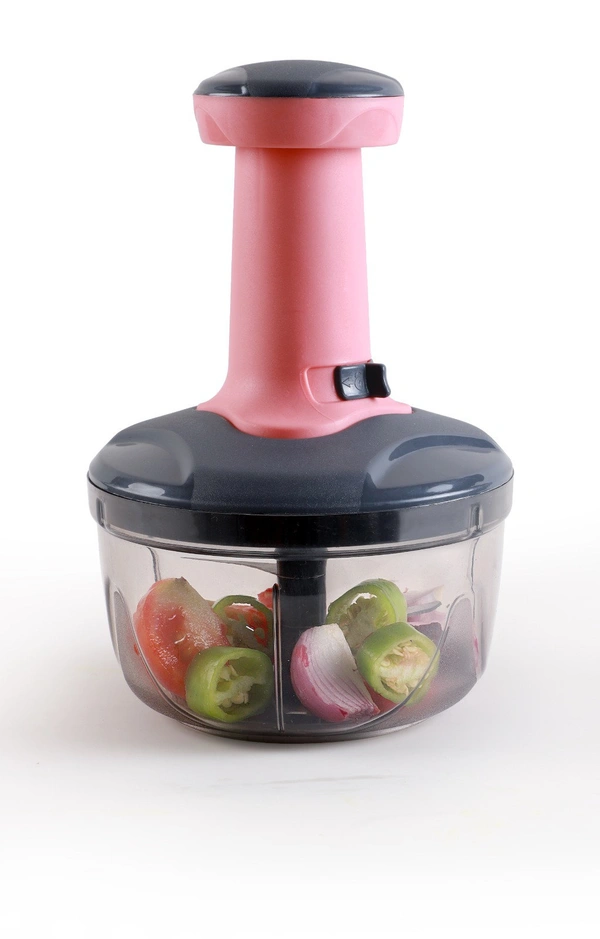 Platinum  Puss Chopper Manual Hand-Press Vegetable Chopper Mixer Cutter to Cut Onion, Salad, Tomato, Potato (Pack of 1) - Mint Green, 1100 ML