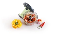 Platinum  Puss Chopper Manual Hand-Press Vegetable Chopper Mixer Cutter to Cut Onion, Salad, Tomato, Potato (Pack of 1) - Mint Green, 1100 ML