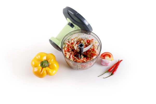 Platinum  Puss Chopper Manual Hand-Press Vegetable Chopper Mixer Cutter to Cut Onion, Salad, Tomato, Potato (Pack of 1) - Mint Green, 1100 ML