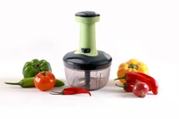 Platinum  Puss Chopper Manual Hand-Press Vegetable Chopper Mixer Cutter to Cut Onion, Salad, Tomato, Potato (Pack of 1) - Mint Green, 1100 ML